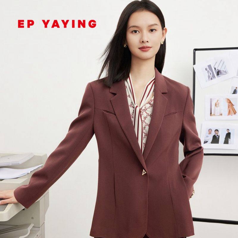 EP YAYING雅莹女装 一粒扣羊毛西装正装外套 商场同款1111A