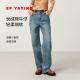 2025新品 烫钻长绒棉高腰直筒牛仔裤 J601A YAYING雅莹女装