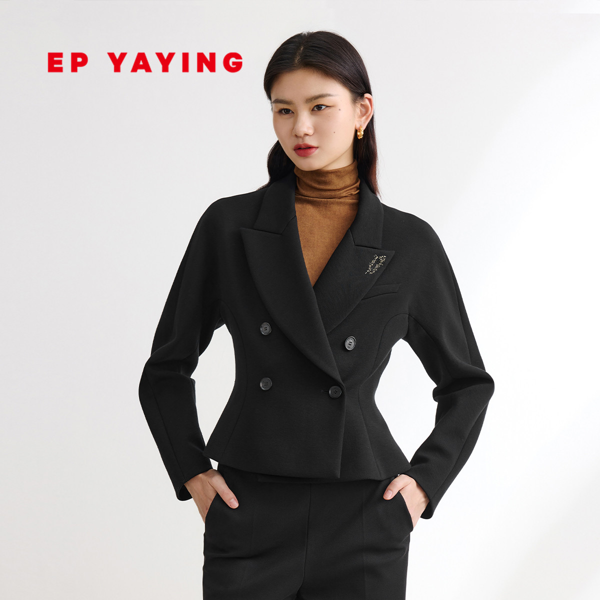 EP YAYING雅莹女装 羊毛空气层新中式收腰外套 商场同款 1105A