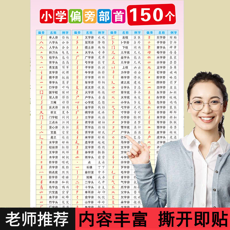 一年级笔画偏旁部首表小