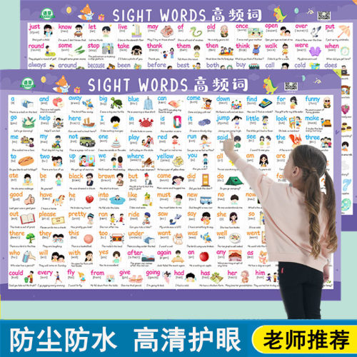 常用220个高频词自然拼读挂图