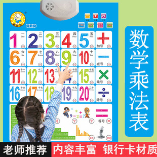 加法减法乘法口诀表有声挂图99九九乘法表全套小学生加减乘除墙贴