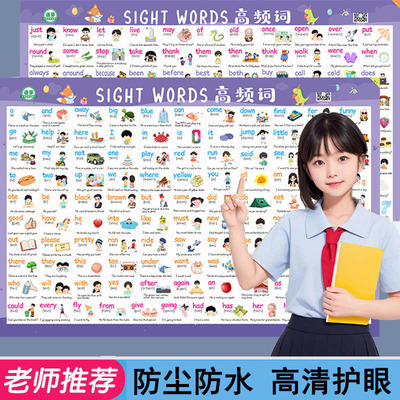 幼儿园英语启蒙墙贴220高频词汇