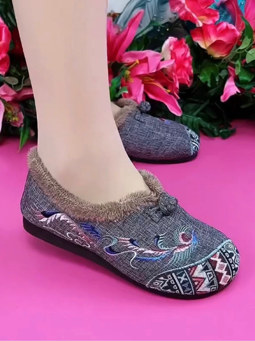 老北京布鞋女冬季妈妈棉鞋加绒防滑舒适民族风棉靴中老年保暖浅口,女鞋,深口单鞋,淘宝优惠券,粉丝福利购,淘宝优惠卷