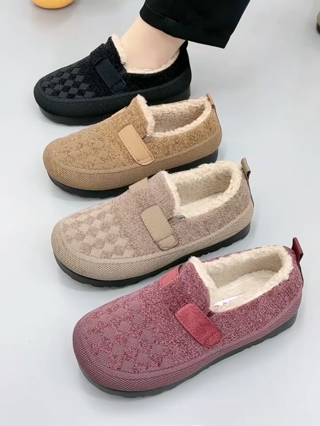 飞织舒适加绒平底老北京布鞋博肯