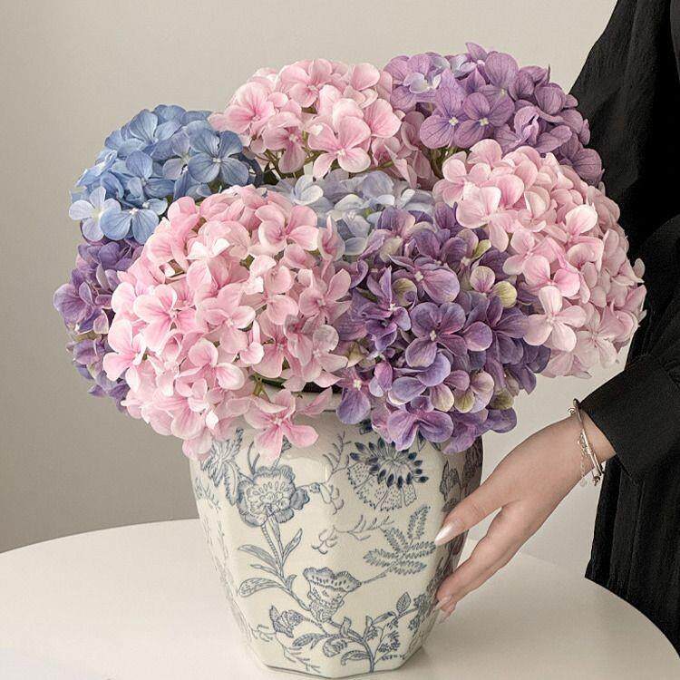 绣球花仿真花假花摆设轻奢高端3D打印高档花束客厅花卉装饰摆件