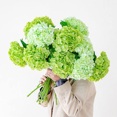 高级感仿真花假花复古焦边绣球花艺组合客厅餐桌装饰摆件拍摄道具