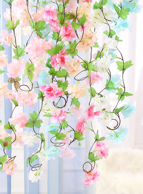 彷真樱花花藤空调管道缠