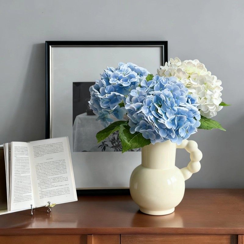 蓝色手感保湿绣球仿真花超逼真酒店客厅餐桌电视柜高级装饰品摆件,鲜花速递/花卉仿真/绿植园艺,仿真绿植,淘宝优惠券,粉丝福利购,淘宝优惠卷