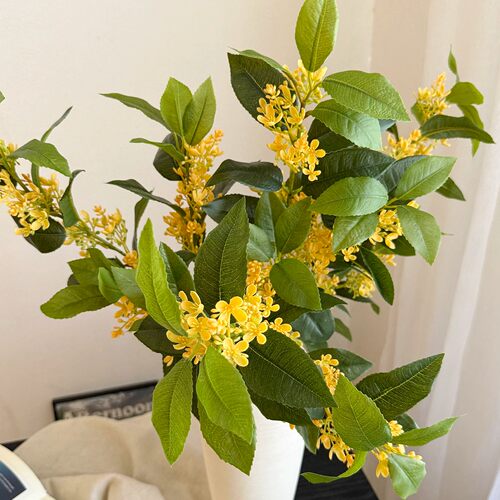仿真花桂花枝摄影道具夜来香假花黄金桂千里香家居装饰软装插绢花