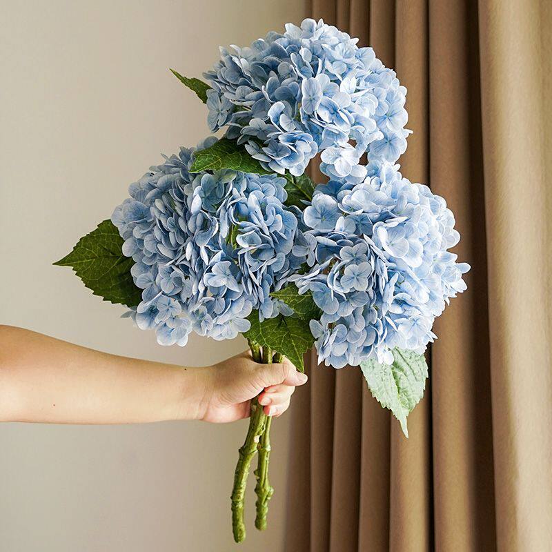 高档手感保湿绣球花仿真花假花束摆设客厅仿生花餐桌花艺插花摆件