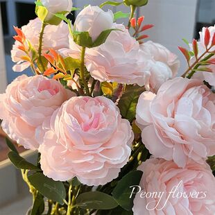 洋牡丹大朵假花高仿真花束摆设客厅摆件装饰品上高档拍照道具