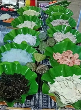 仿真荷叶摆盘荷叶垫盘装饰绿色叶子塑料假荷叶片仿真芭蕉叶水果店