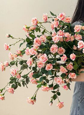 轻奢玫瑰花仿真花蔷薇假