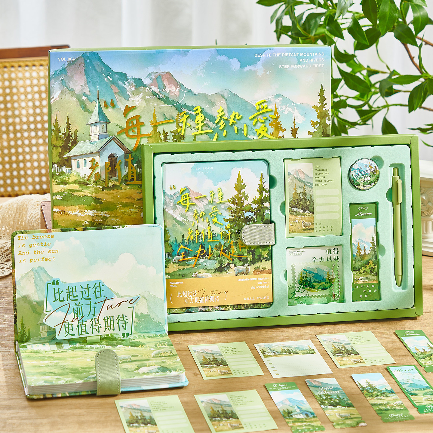 笔记本套装礼盒定制油画风景高颜值手账本本子文具日记本毕业生日礼物伴手礼盒学生奖励中考加油礼品订制logo