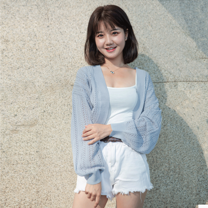 夏季短款坎肩薄款针织衫女开衫外搭披肩上衣空调衫防晒衫小外套