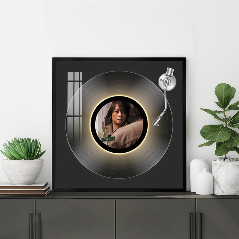 王杰音乐专辑封面黑胶唱片装饰画客厅创意发光礼物画蓝牙音响摆画