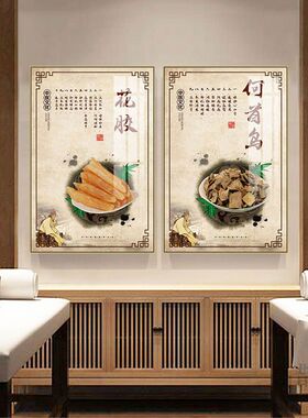 中医药房中药店名贵药材店挂画