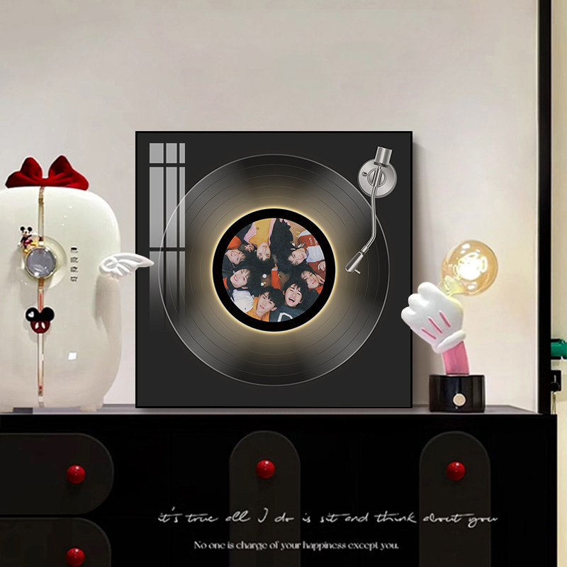 时代少年团黑胶唱片发光音响挂画明星周边装饰画卧室氛围感摆画