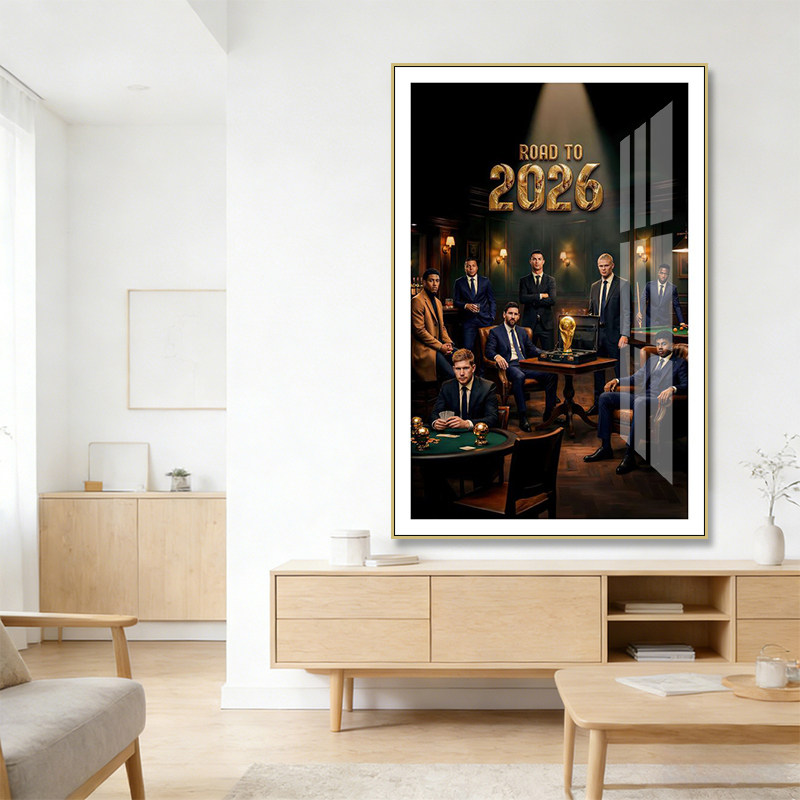 世界杯主题酒吧俱乐部装饰画2026足球传奇壁画体彩店场景海报挂画