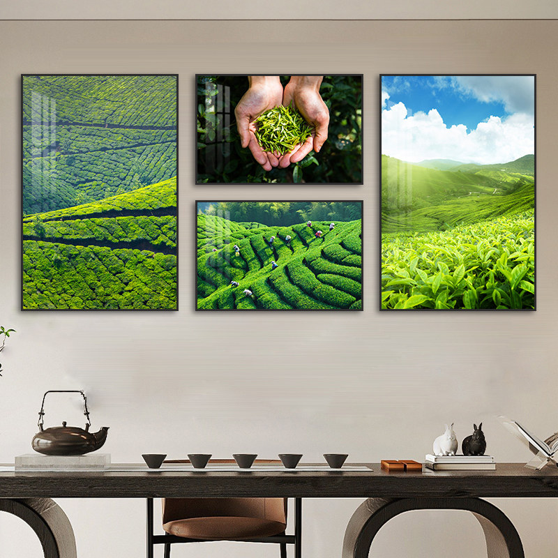 茶山采茶风景图装饰画