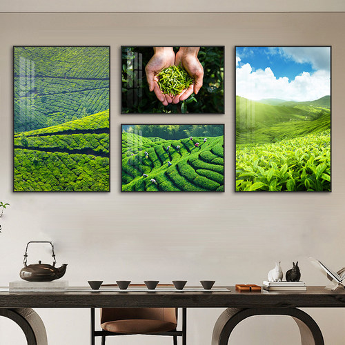 茶山采茶风景图装饰画
