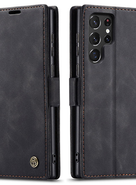 适用三星S22ultra手机壳全包边S21翻盖S20真皮fe磁吸S22十plus钱包S9080皮套S9060硅胶S9010保护套高档男防摔