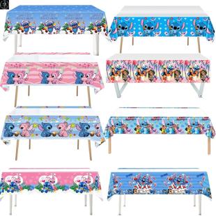 Lilo & Stitch Tablecloth Birthday Decor Blue Stitch Table Cl