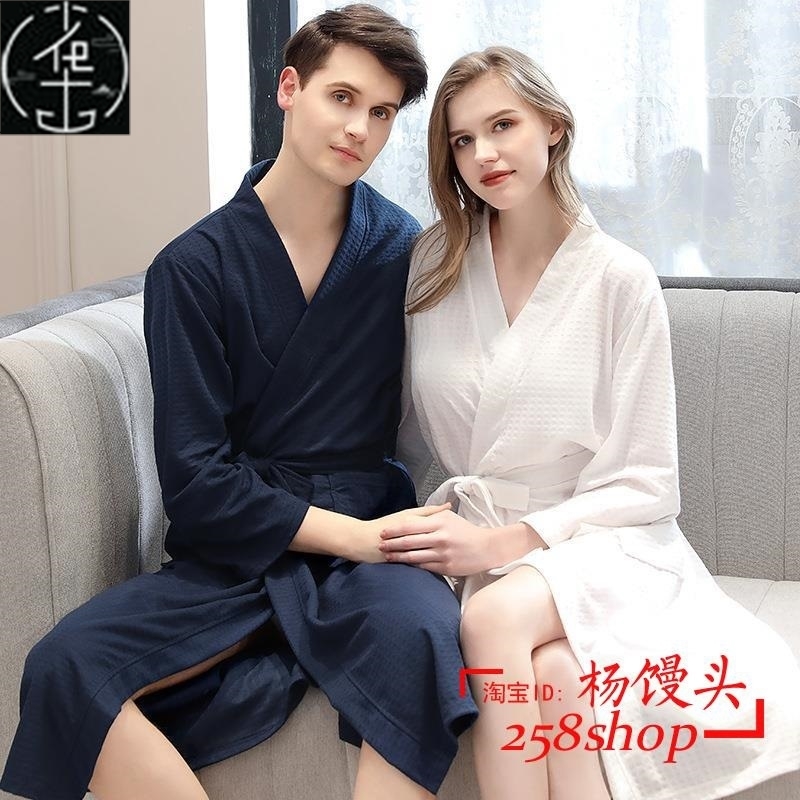 bathrobe women men pajamas couples nightgown男女薄款浴袍睡袍