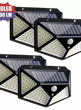 100LED Solar Wall Lamp  PIR Motion Sensor Yard Garden LightS