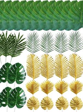Artificial Palm Leaves Monstera Leaves Jungle Safari Birthda