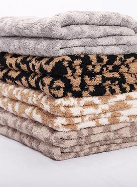 Wool Fleece Throw Sofa Blanket Keep Warm 羊毛毯针织豹纹毛毯