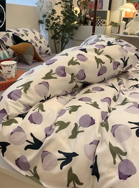 Sheets Cotton Bedding Duvet Bed Bedsheet Cover Quilt Set