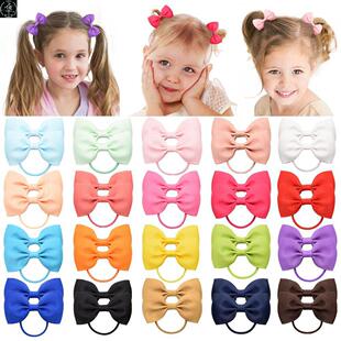 20Pcs/lot Solid Grosgrain Ribbon Bows For Baby Girls tail Ho