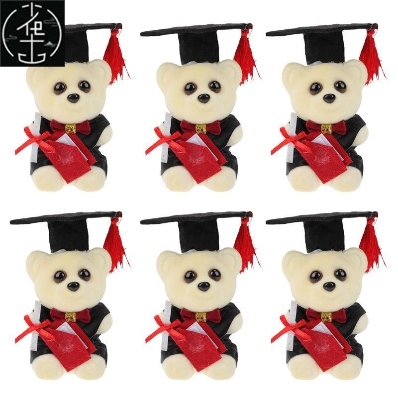 6Pcs Graduation Season Bouquet Bear Accessory Lovely Bear Bo
