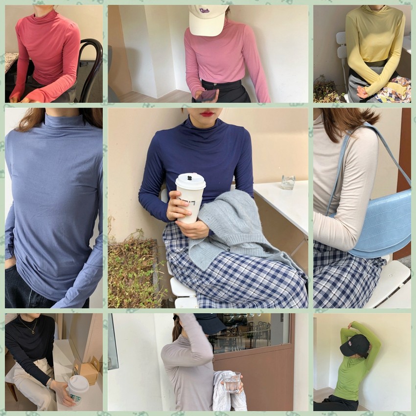 很好穿秋冬主推16色软糯修身外穿半高领打底衫女长袖T恤超弹,女装/女士精品,T恤,淘宝优惠券,粉丝福利购,淘宝优惠卷