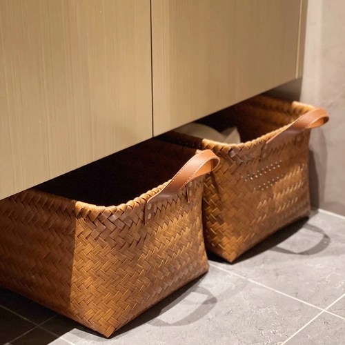 复古高级仿藤编收纳筐