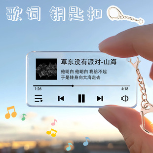 草东没有派对专辑钥匙扣挂件草东街乐队周边路牌亚克力钥匙链挂饰