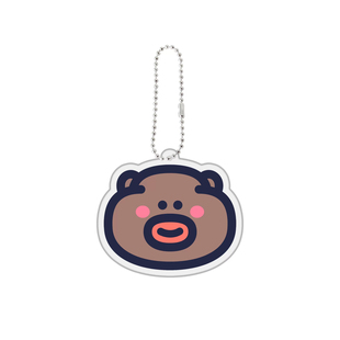 下里巴熊情侣钥匙扣阳春白熊卡通亚克力书包挂件创意礼品送朋友