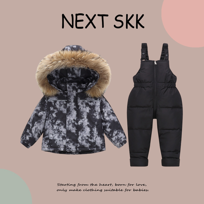 英国NEXT SKK儿童冬季背带裤套装男女宝宝外出保暖羽绒服冬装外套