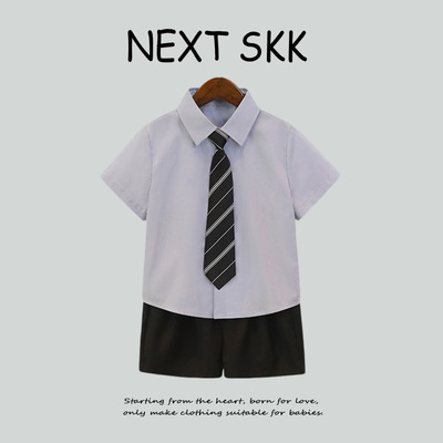 英国NEXT SKK男童春夏季休闲短袖背带裤套装花童主持人演出服礼服