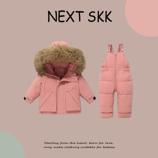 套装 儿童背带裤 加厚宝宝外出滑雪服男女童羽绒服 SKK冬季 英国NEXT