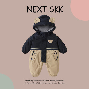 英国NEXT 婴儿外出羽绒棉服连体衣保暖宝宝洋气冲锋衣爬服 SKK冬季