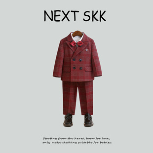 英国NEXT SKK男童新年西装套装秋冬加绒宝宝花童婚礼服主持人演出