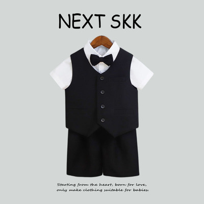 英国NEXT SKK男童休闲马甲套装宝宝周岁花童礼服主持人绅士演出服