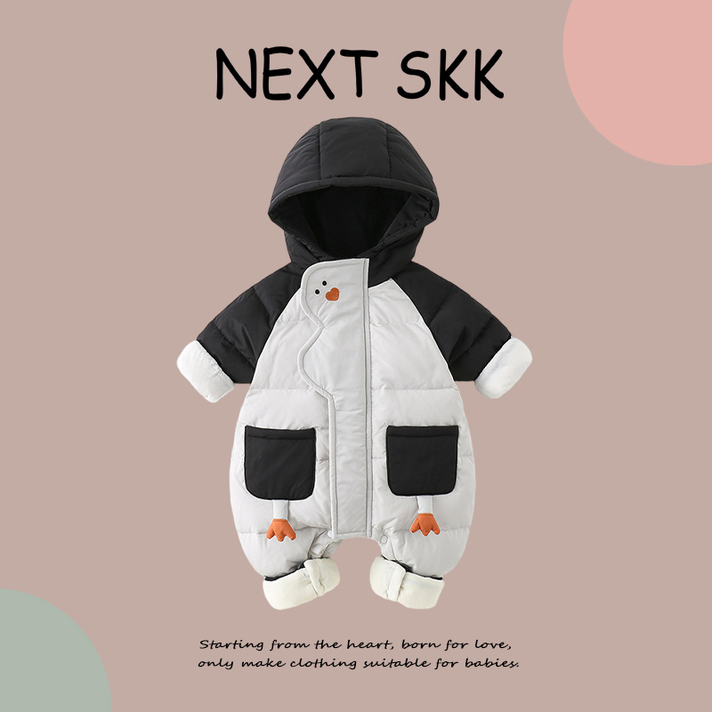 英国NEXT SKK冬季宝宝外出服可爱羽绒服保暖婴儿小月龄连体衣爬服