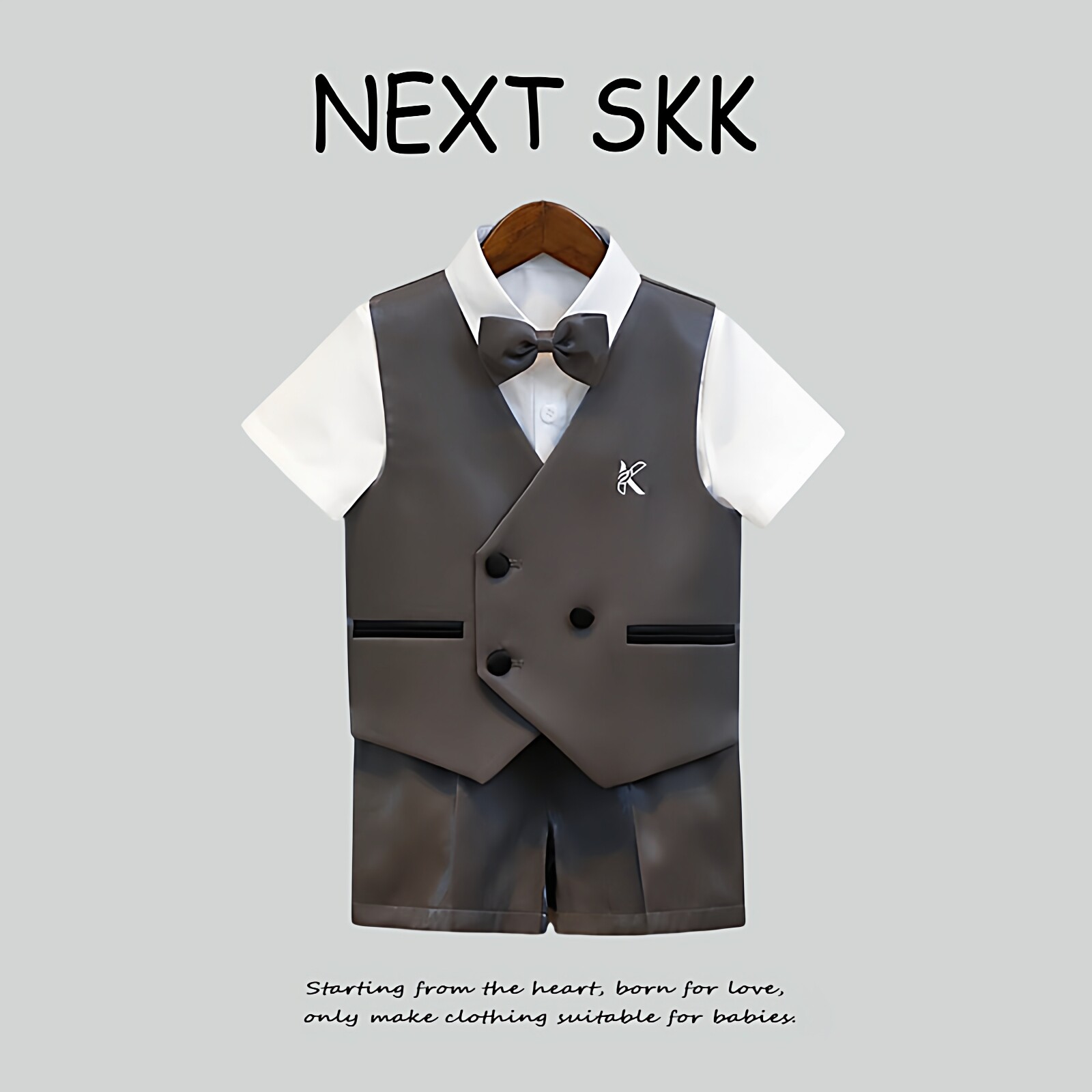 英国NEXT SKK儿童马甲套装夏季男童英伦西装花童周岁小主持人礼服