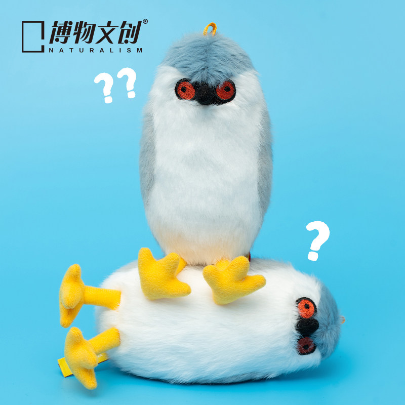 中国国家地理博物文创啾儿系列奇怪的鸟夜鹭毛绒玩偶小鸟挂件礼物