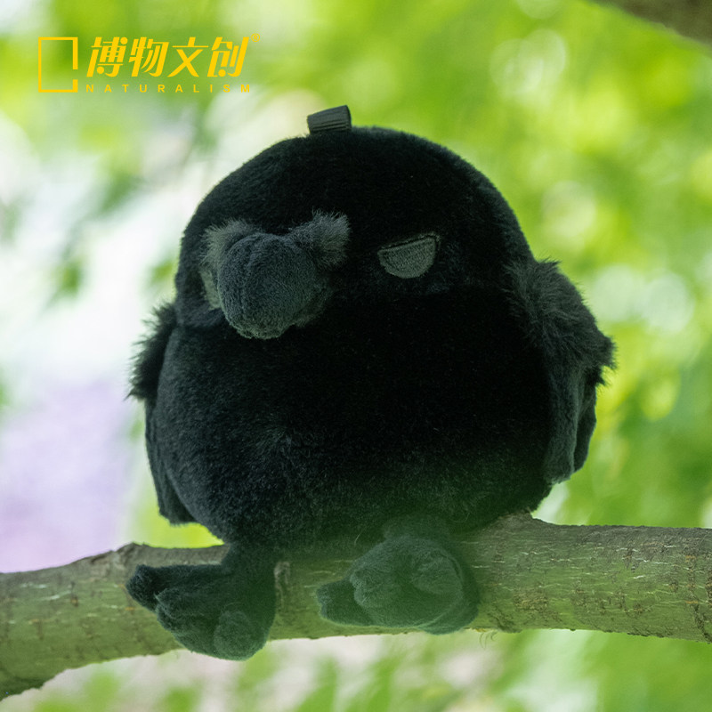 中国国家地理博物文创小圆宝大嘴乌鸦毛绒玩偶公仔玩具毕业礼物