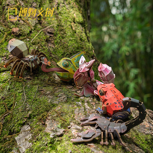 中国国家地理博物文创梦巴格雨林小怪系列拼插纸模玩具新年礼物